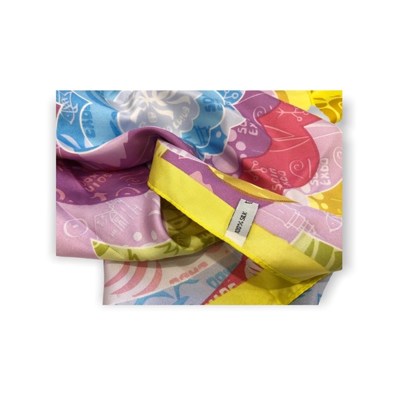 Expo 2014 Colourful Square Silk Scarf - Picture 3 of 17